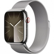 Смарт-годинник Apple Watch Series 9 GPS + Cellular 45mm Silver S. Steel Case w. Silver Milanese Loop (MRMQ3)