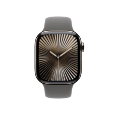 Смарт-годинник Apple Watch Series 10 GPS + Cellular 42mm Natural Titanium Case w. Stone Grey Sport Band - S/M (MWXD3)