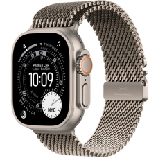 Смарт-годинник Apple Watch Ultra 3 Natural Titanium Case with Natural Titanium Milanese Loop Medium (MEWY4)