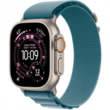 Смарт-годинник Apple Watch Ultra 3 Natural Titanium Case with Light Blue Alpine Loop Medium (MEWM4)