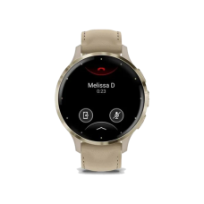 Смарт-годинник Garmin Venu 3S Soft Gold S. Steel Bezel w. French Gray Case and Leather Band (010-02785-55)