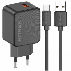 МЗП Amaya E111U QC3.0 18W (1USB-A) + кабель USB to Type-C