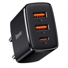 МЗП Baseus Compact Quick Charger 30W QC+PD (2USB-A/1C) (CCXJ-E)