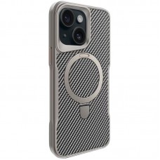 TPU+PC чохол Metal Buttons with MagSafe Carbon Ring для Apple iPhone 15 (6.1")